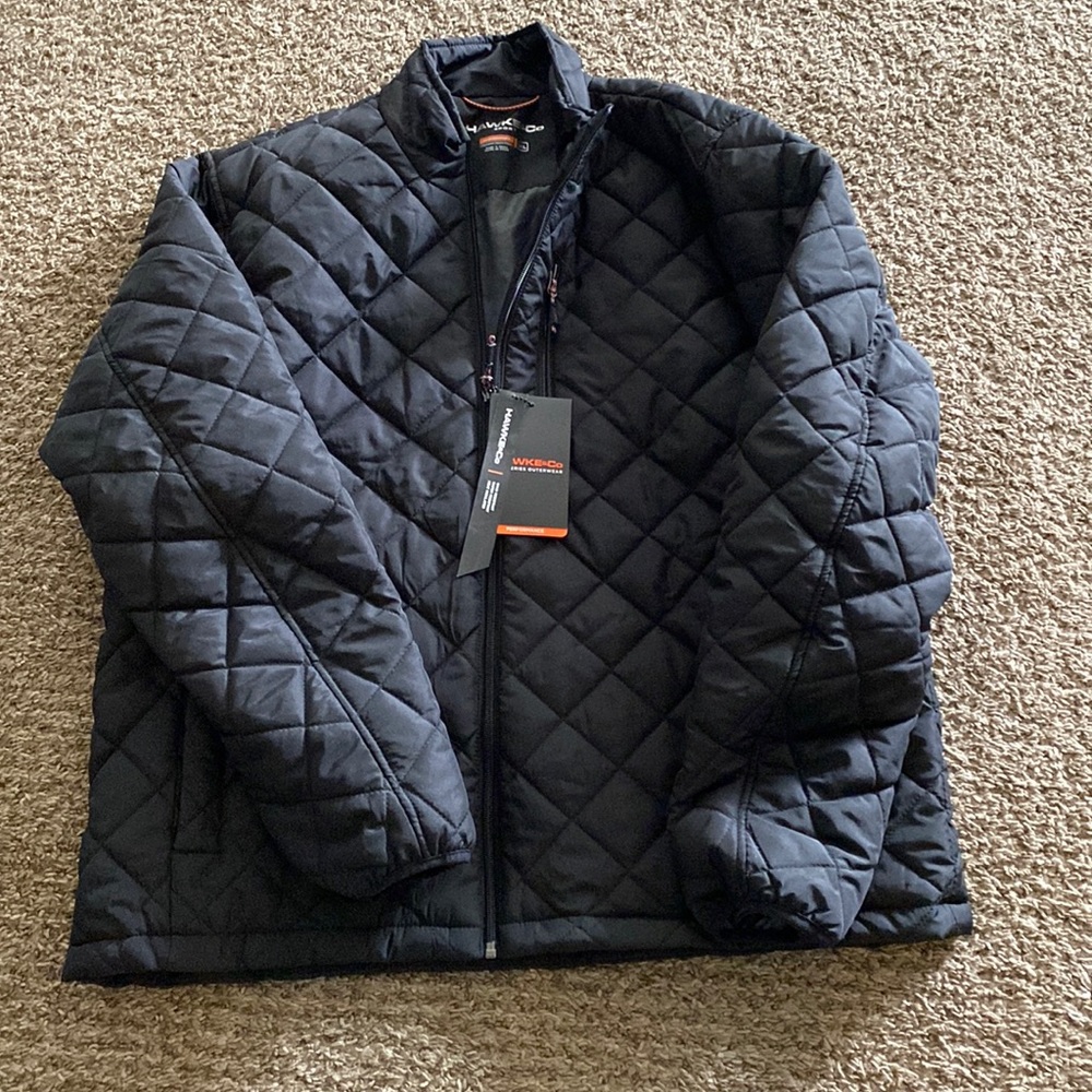 Men’s XL Hawke & Co Black Puffy Jacket NWT